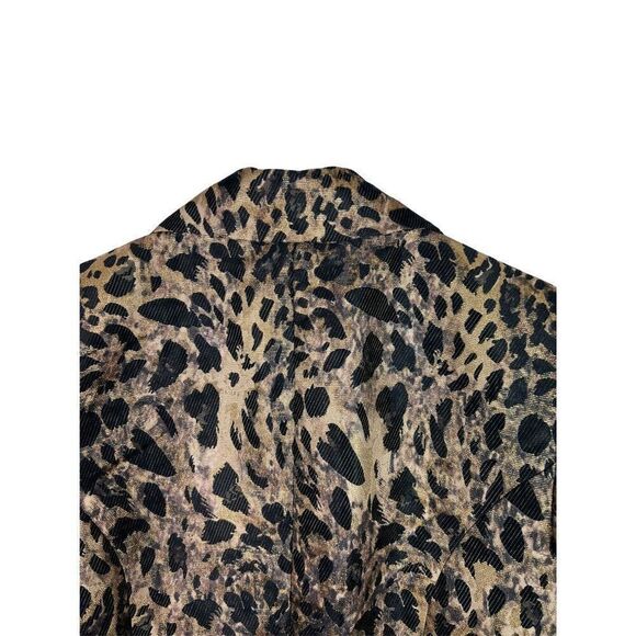 Chico's 0 Jacket 3/4 Sleeve Animal Jacquard Nonie Chocolate NWT - Picture 6 of 11